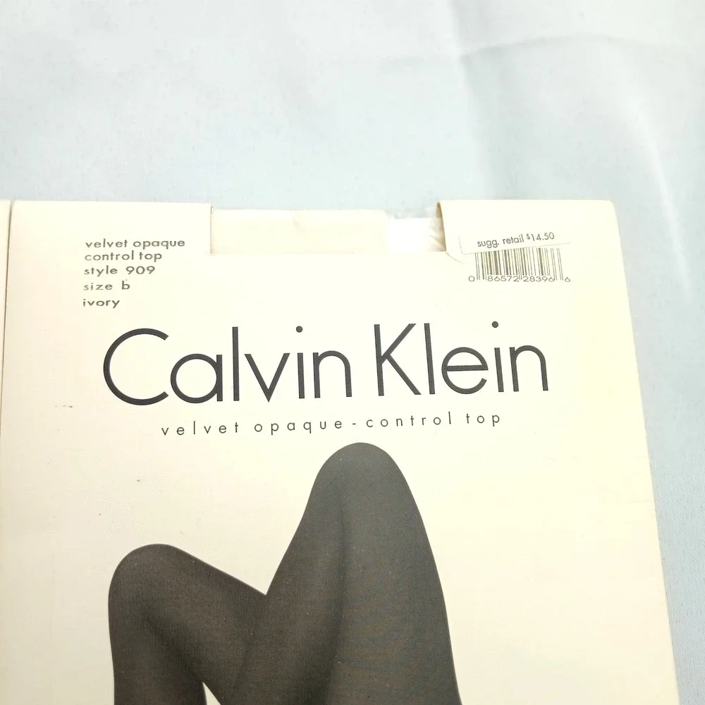 NWT Calvin Klein 2 Pair Opaque Control Top Pantyhose White Bridal Size B‎